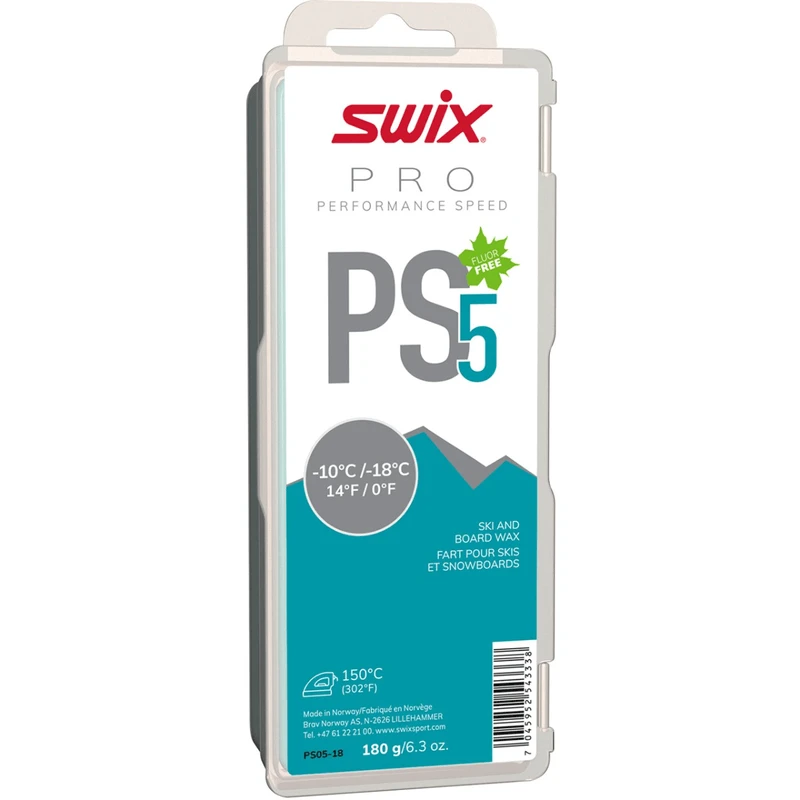 Swix PS5 Turquoise -10°C/-18°C Ski Glide Wax 1 Swix PS5 Turquoise -10°C/-18°C Ski Glide Wax