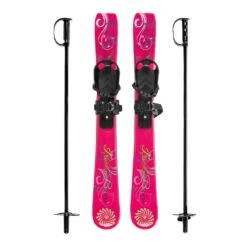 Lucky Bums Beginner Plastic Snow Ski - With Poles