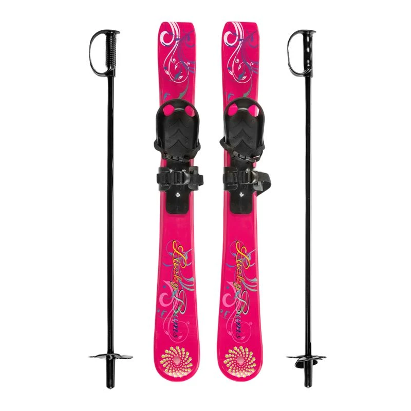 Lucky Bums Beginner Plastic Snow Ski - With Poles 1 Lucky Bums Beginner Plastic Snow Ski - With Poles
